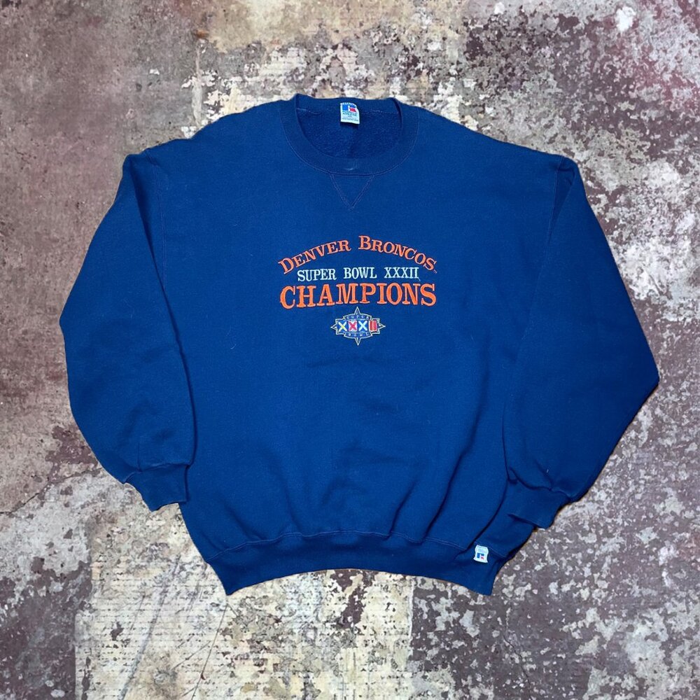1998 Denver Broncos Super Bowl 32 XXXII Champions Vintage 90s NFL Crewneck XXL